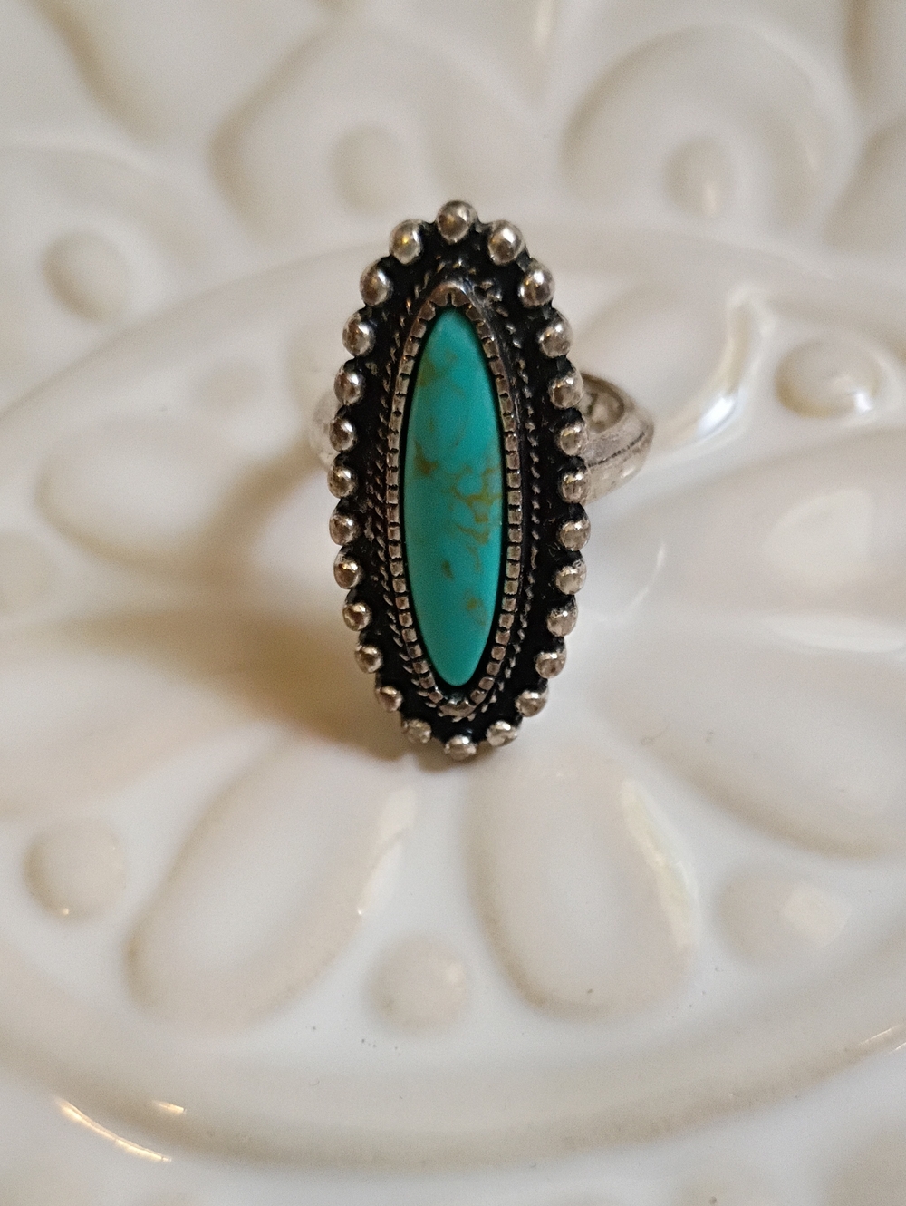 Lucky Brand Oval Turquoise Ring Size 7